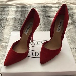 Steve Madden Varcityy Red suede heels